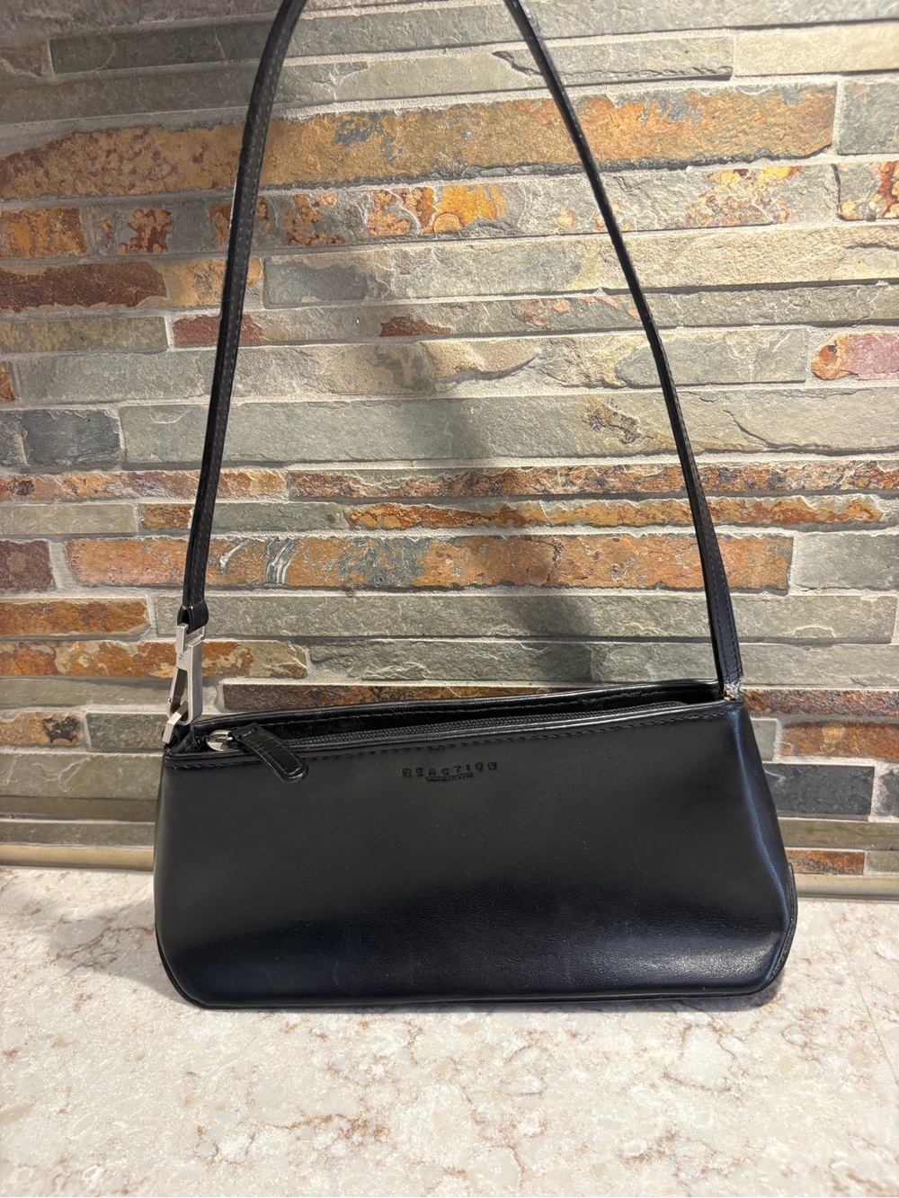 Black Leather Shoulder Bag by Kenneth Cole Reaction